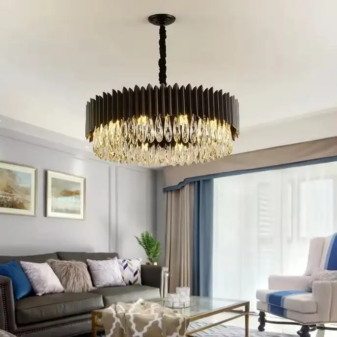 1 1 modern stainless steel luxury crystal chandelier